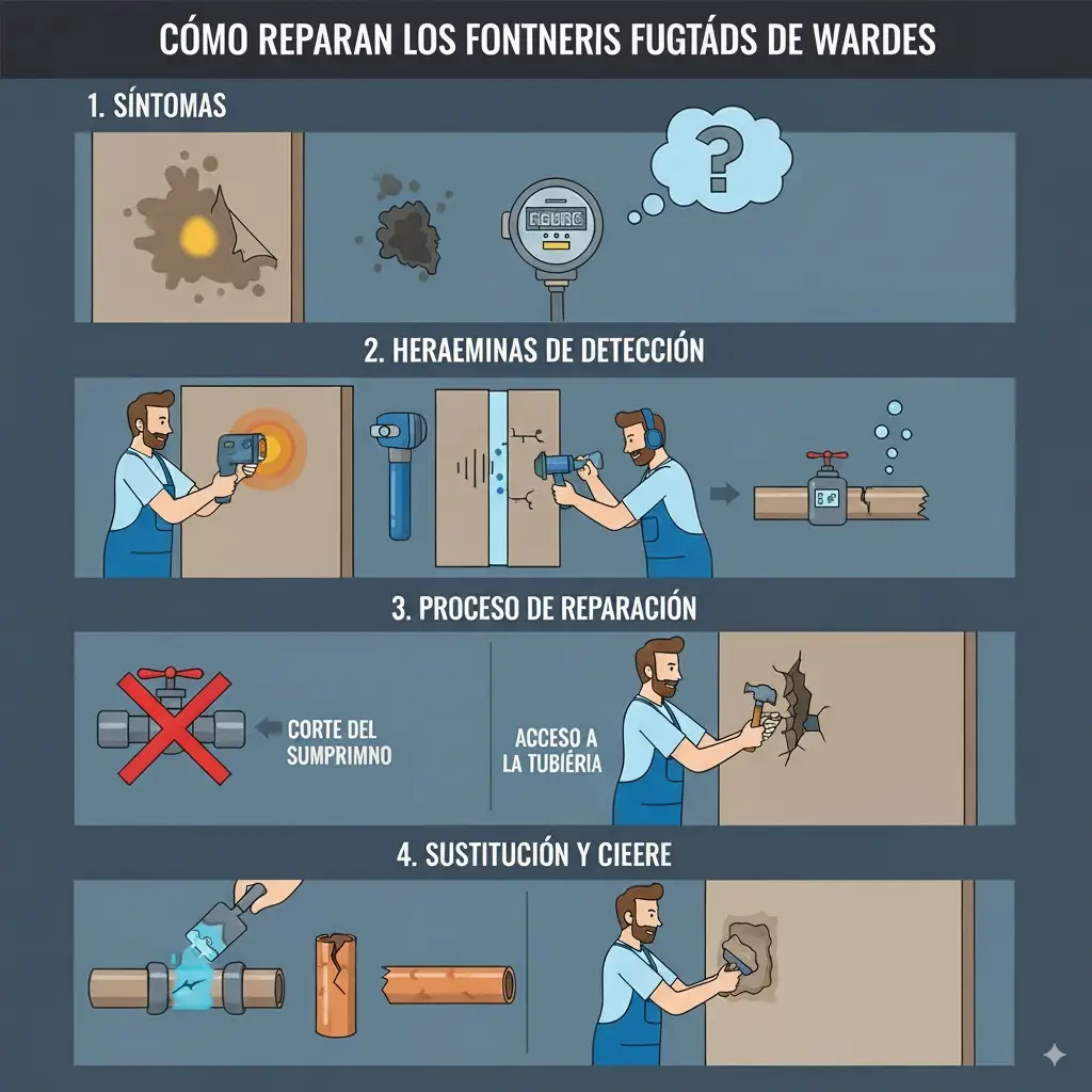 funga de agua fontanero reparacion